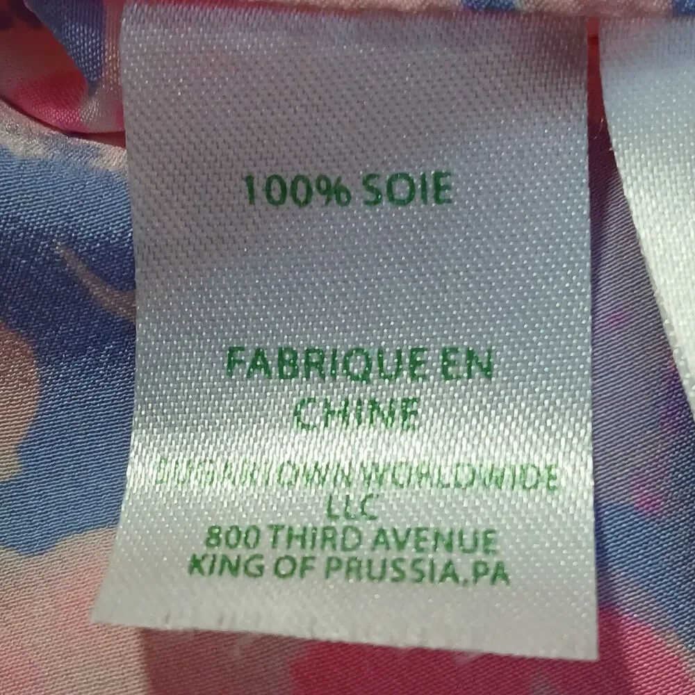 Lilly Pulitzer Women's 100% Silk Kery Paradise Pink Tank Top Blouse Large 25452